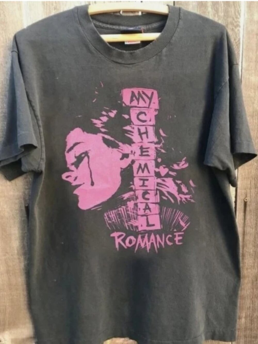 My Chemical Romance Vintage Emo Band Tee Black Pink Y2K Shirt